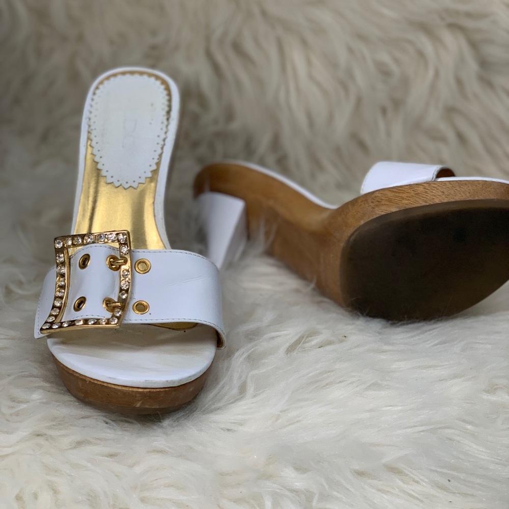 Aldo white/gold shoes